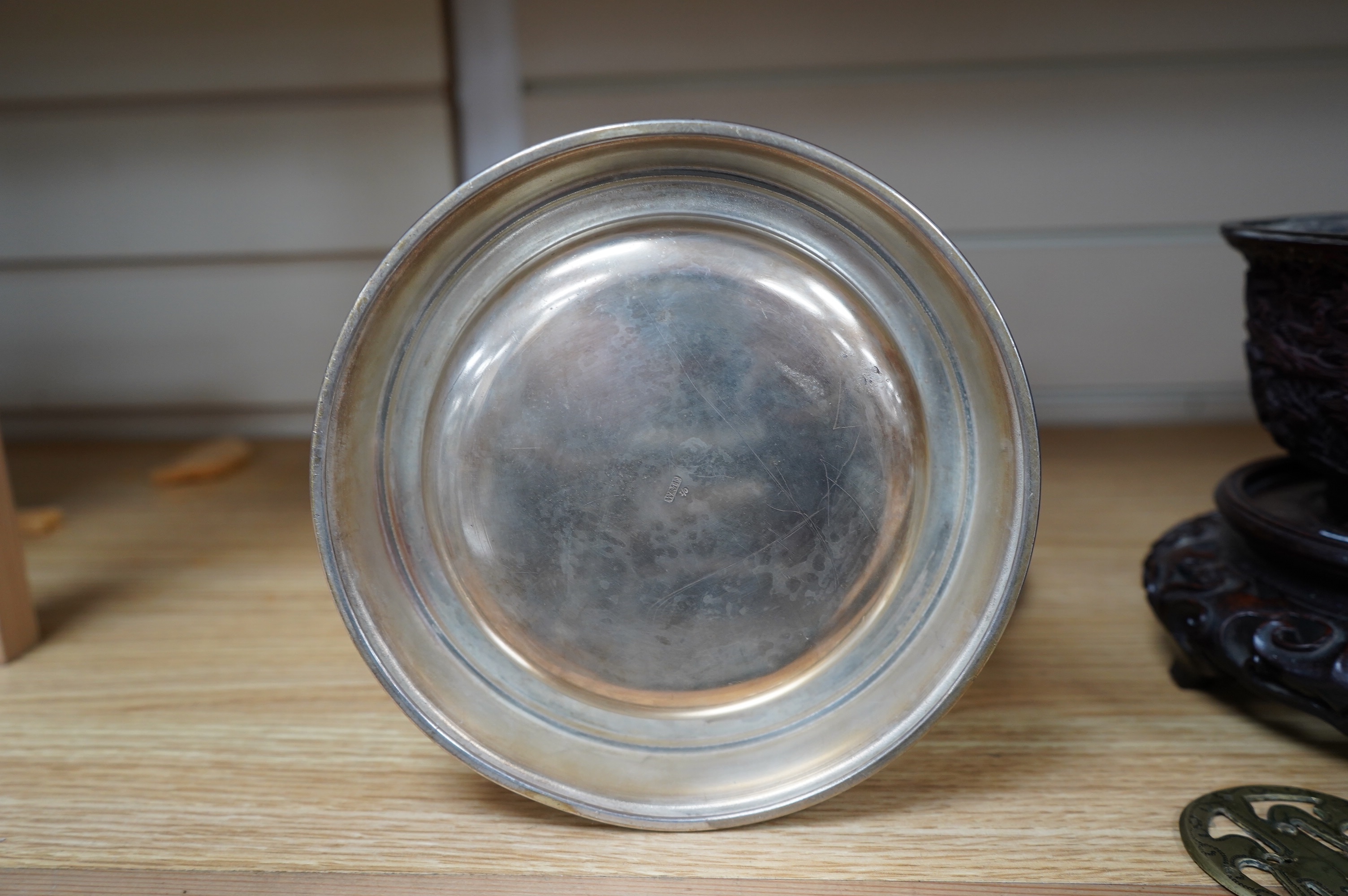 A WMF silver plated hot water jug, 28cm. Condition - fair